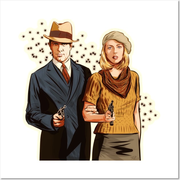 Bonnie and Clyde - An illustration by Paul Cemmick Wall Art by PLAYDIGITAL2020